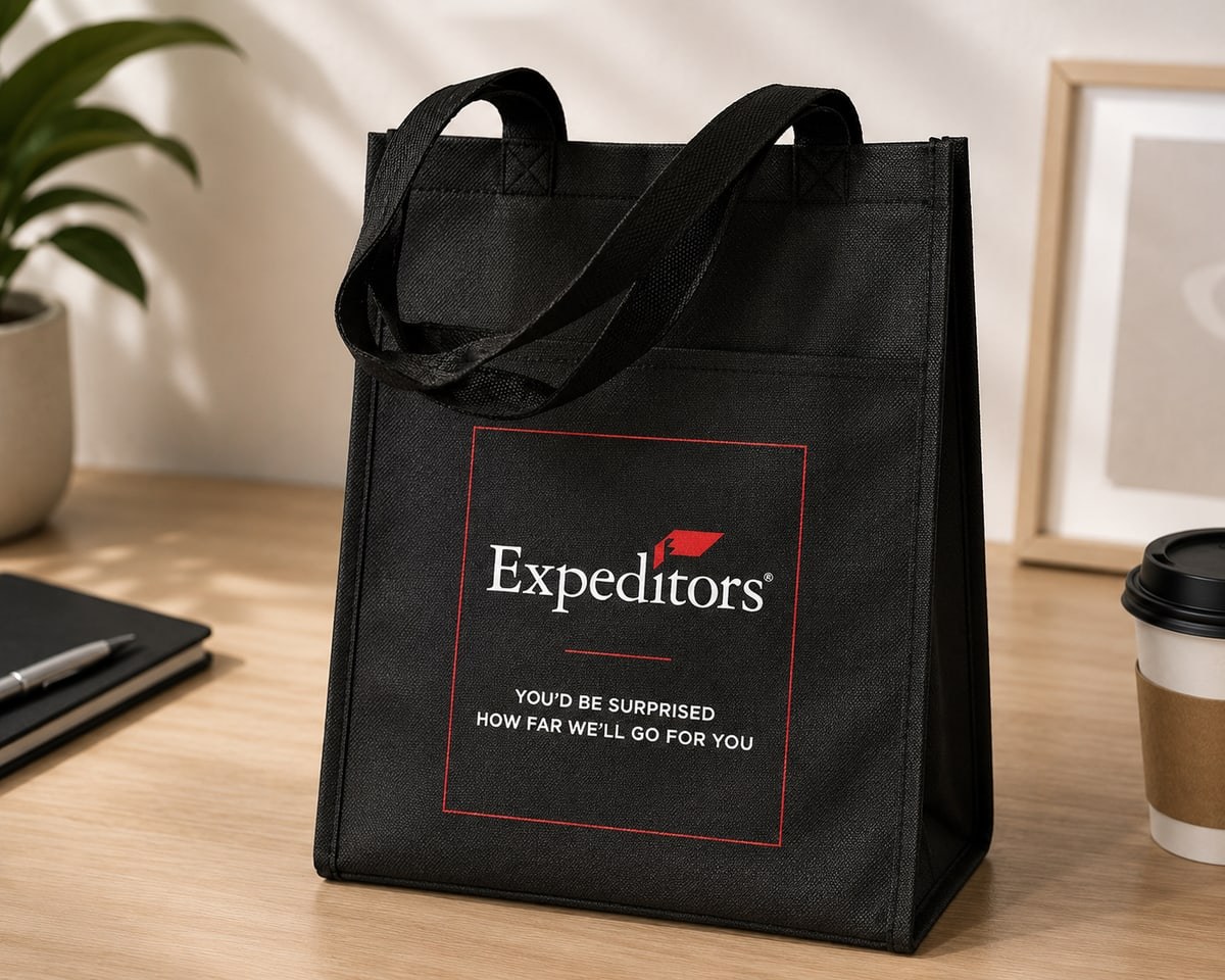 Expeditors: bolsas con su logo, hechos por Corporación Visionaria