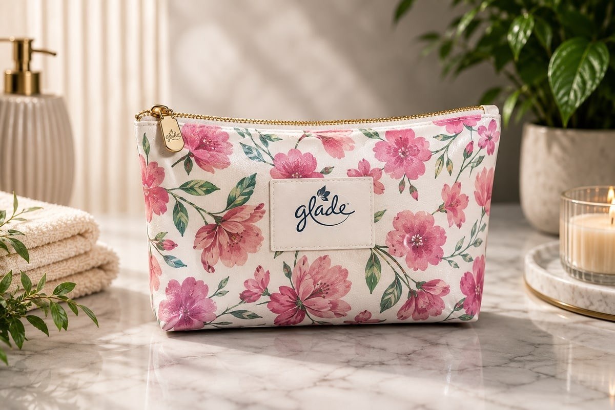 Glade: neceseres con su logo, hechos por Corporación Visionaria