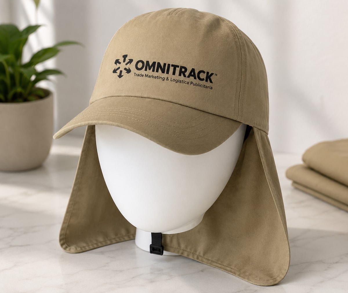 Omnitrack: gorras con su logo, hechos por Corporación Visionaria